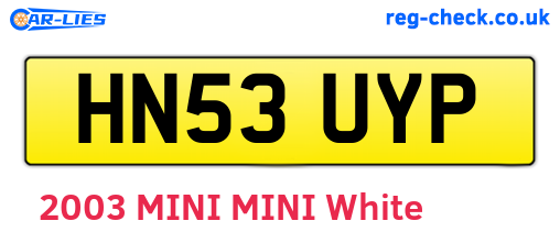HN53UYP are the vehicle registration plates.