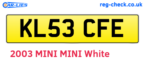 KL53CFE are the vehicle registration plates.