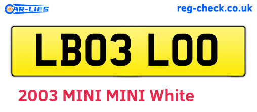 LB03LOO are the vehicle registration plates.