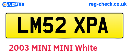 LM52XPA are the vehicle registration plates.