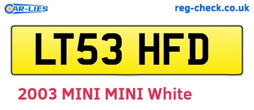 LT53HFD are the vehicle registration plates.