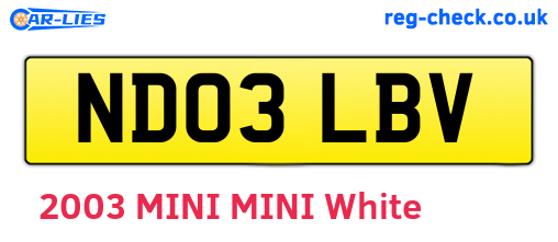 ND03LBV are the vehicle registration plates.