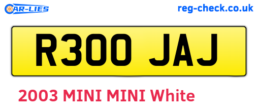 R300JAJ are the vehicle registration plates.