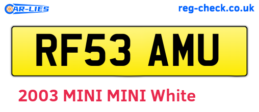RF53AMU are the vehicle registration plates.