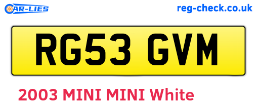 RG53GVM are the vehicle registration plates.