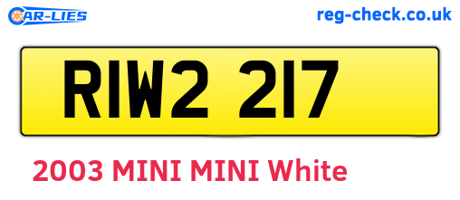 RIW2217 are the vehicle registration plates.