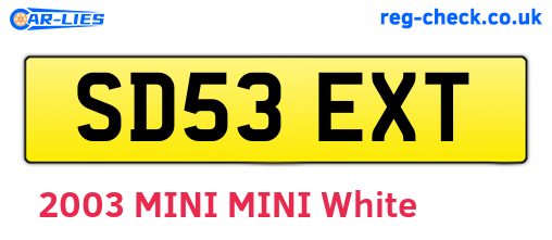 SD53EXT are the vehicle registration plates.