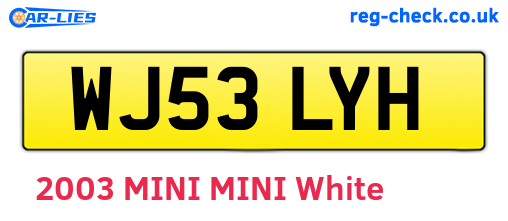 WJ53LYH are the vehicle registration plates.