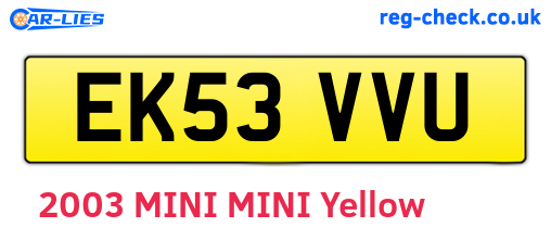 EK53VVU are the vehicle registration plates.