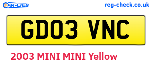 GD03VNC are the vehicle registration plates.