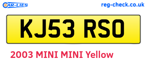 KJ53RSO are the vehicle registration plates.