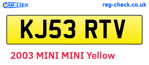 KJ53RTV are the vehicle registration plates.