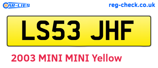 LS53JHF are the vehicle registration plates.