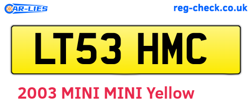 LT53HMC are the vehicle registration plates.