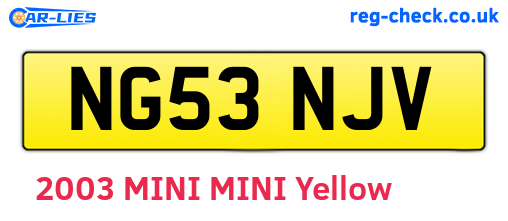 NG53NJV are the vehicle registration plates.