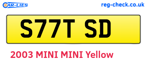 S77TSD are the vehicle registration plates.