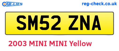 SM52ZNA are the vehicle registration plates.