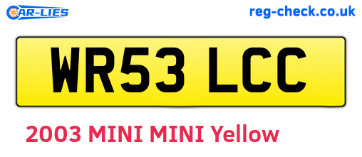 WR53LCC are the vehicle registration plates.