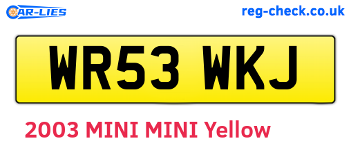 WR53WKJ are the vehicle registration plates.