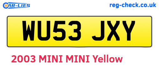 WU53JXY are the vehicle registration plates.