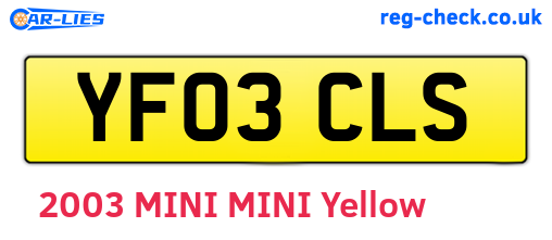 YF03CLS are the vehicle registration plates.