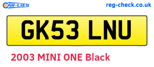 GK53LNU are the vehicle registration plates.
