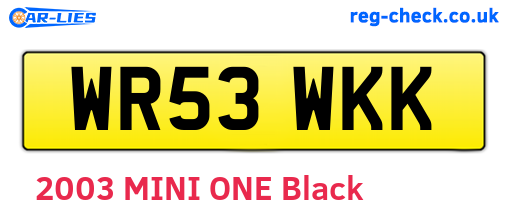 WR53WKK are the vehicle registration plates.