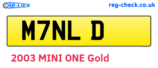 M7NLD are the vehicle registration plates.