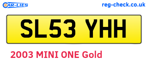 SL53YHH are the vehicle registration plates.