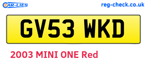 GV53WKD are the vehicle registration plates.