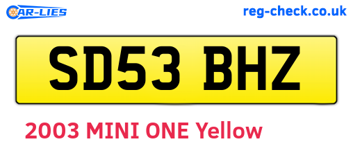 SD53BHZ are the vehicle registration plates.