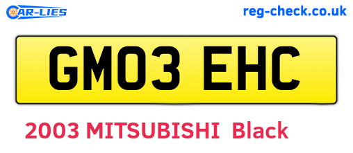 GM03EHC are the vehicle registration plates.
