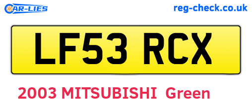 LF53RCX are the vehicle registration plates.