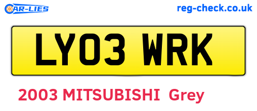 LY03WRK are the vehicle registration plates.
