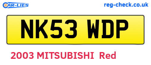 NK53WDP are the vehicle registration plates.