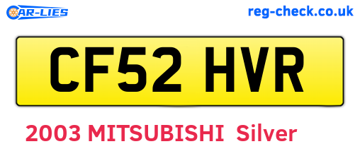 CF52HVR are the vehicle registration plates.