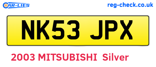 NK53JPX are the vehicle registration plates.