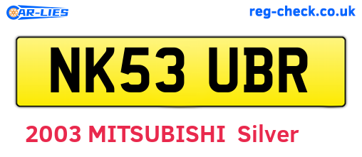 NK53UBR are the vehicle registration plates.