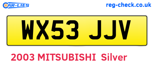WX53JJV are the vehicle registration plates.
