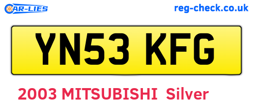 YN53KFG are the vehicle registration plates.