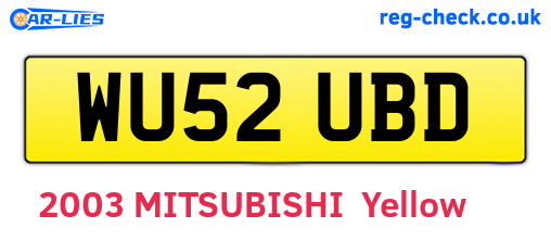 WU52UBD are the vehicle registration plates.