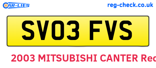 SV03FVS are the vehicle registration plates.