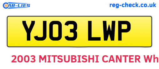 YJ03LWP are the vehicle registration plates.