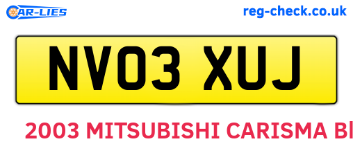 NV03XUJ are the vehicle registration plates.