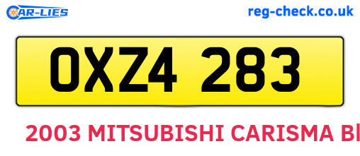OXZ4283 are the vehicle registration plates.