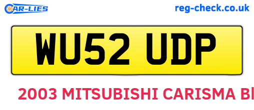 WU52UDP are the vehicle registration plates.