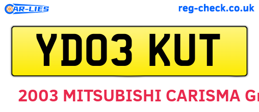 YD03KUT are the vehicle registration plates.