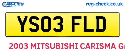 YS03FLD are the vehicle registration plates.