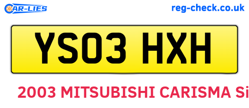 YS03HXH are the vehicle registration plates.