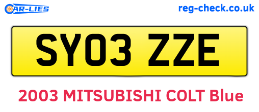 SY03ZZE are the vehicle registration plates.